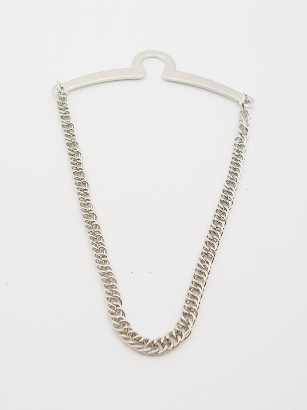Tie Chain over button style silver tone vintage Necktie Accessory Formal Wear